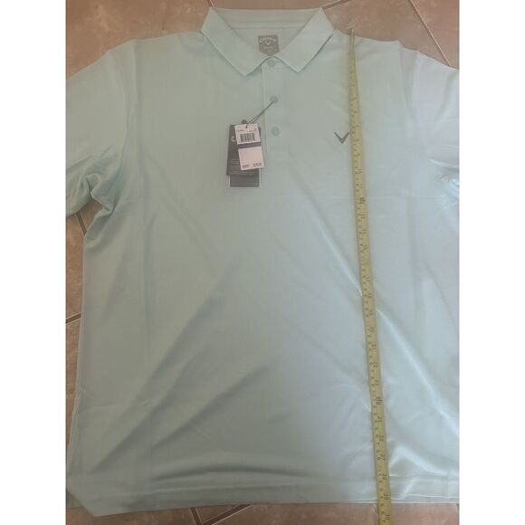 NWT Callaway XL Solid UPF Moisture Wicking Golf Shirt Aruba Blue - Picture 7 of 8